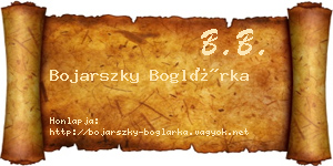 Bojarszky Boglárka névjegykártya