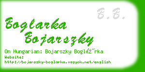 boglarka bojarszky business card